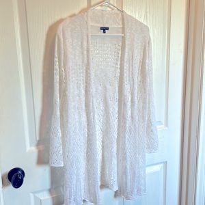 White crocheted summer cardigan